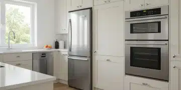 Modern kitchen with Energy Star certified appliances, showcasing energy efficiency