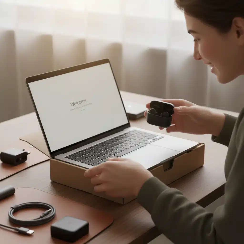 Person unboxing new tech gadgets from a bundle, emphasizing value and excitement.