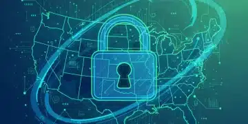 Digital padlock over US map representing data privacy laws in 2026